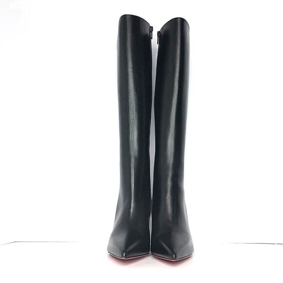 NEW Christian Louboutin Condora Botta 85 Knee High Black Pointed Toe Boots 37.5 - Picture 5 of 9